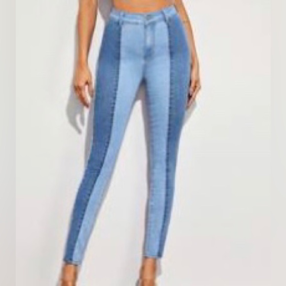 Shein skinny jeans two tone